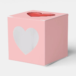 Ballotins Illustration de cœur rouge sur fond rose blush