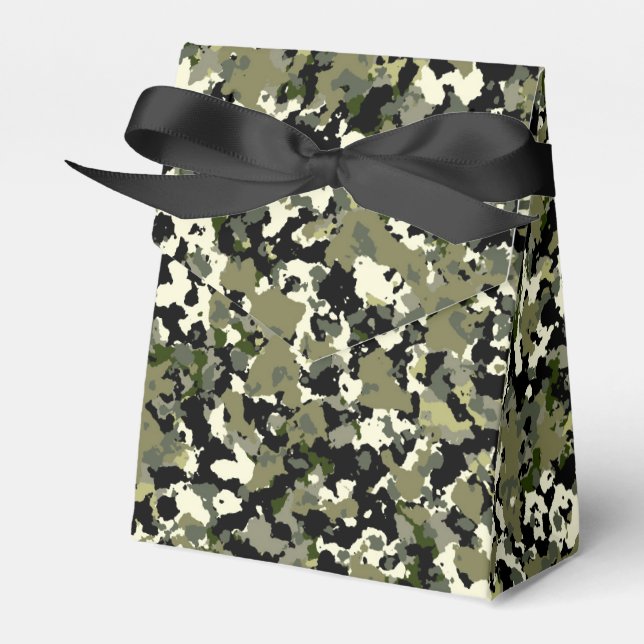 Ballotins Impression de motif de camouflage vert noir crème (Verso)