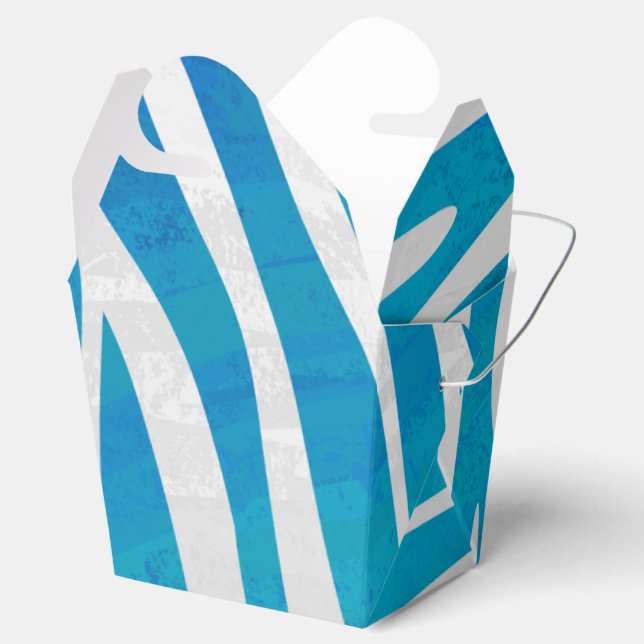 Ballotins Impression en bleu et blanc Zebra (Ouvert)