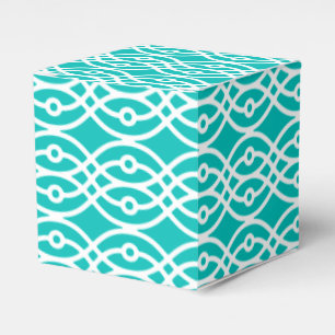 Ballotins Impression kimono, turquoise et blanc
