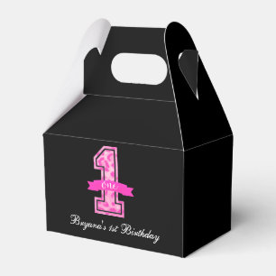 Ballotins Imprimé léopard rose et noir, pochette cadeau pour