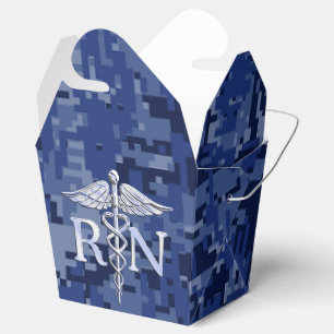 Ballotins Infirmière autorisée RN Silver Caduceus sur Camo