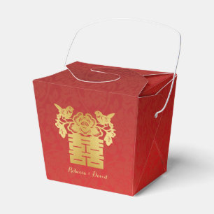 Ballotins Inséparables chinois rouge et or double bonheur