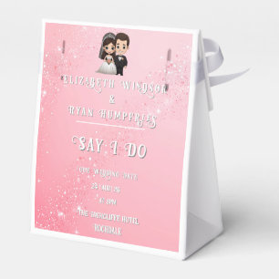 Ballotins Invitations de mariage rose avec étincelles de dia