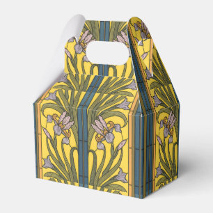 Ballotins Iris Fleur Art Nouveau Vitrail Bleu Or