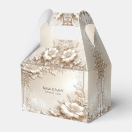 Ballotins Ivory Flowers Favor Box