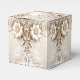 Ballotins Ivory Flowers Favor Box