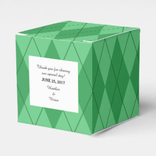 Ballotins Jacquard Vert Mariage Faveur Boîtes