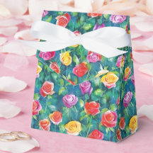 Jardin de roses mignon pastel motif aquarelle