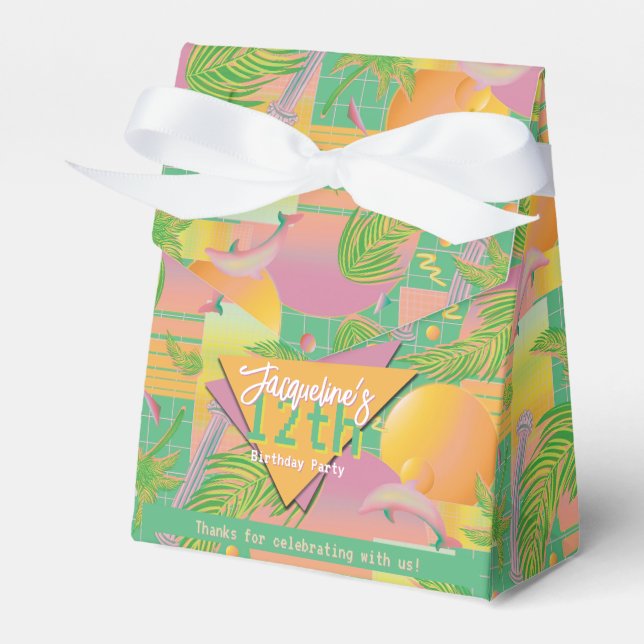 Ballotins Jaune été Vaporwave coucher du soleil Anniversaire (Verso)