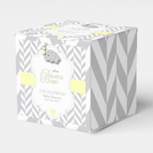 Ballotins Jaune, Gris Blanc Éléphant Baby Shower