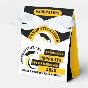 Ballotins Jaune Noir Blanc Graduation 2025 Custom Party