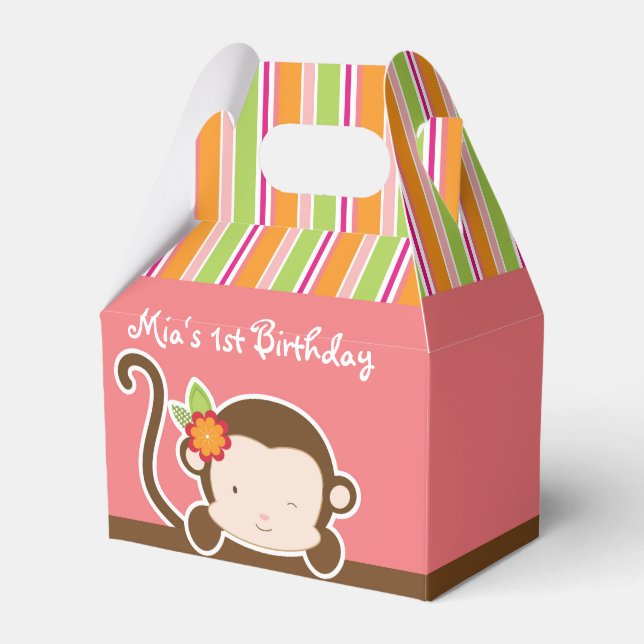 Ballotins Jeter un coup d'oeil un singe Safari Striped Party (Verso)
