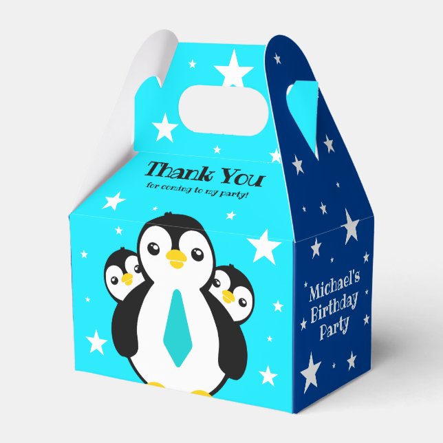 Ballotins Joli Anniversaire Garçon Pingouins Blue Neckties (Verso)