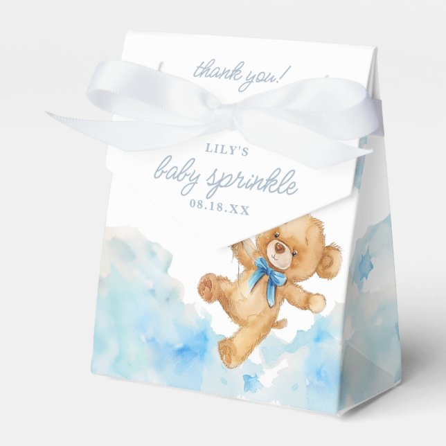 Ballotins Joli Baby shower Bearly Wait Blue Boy Parsemer (Verso)