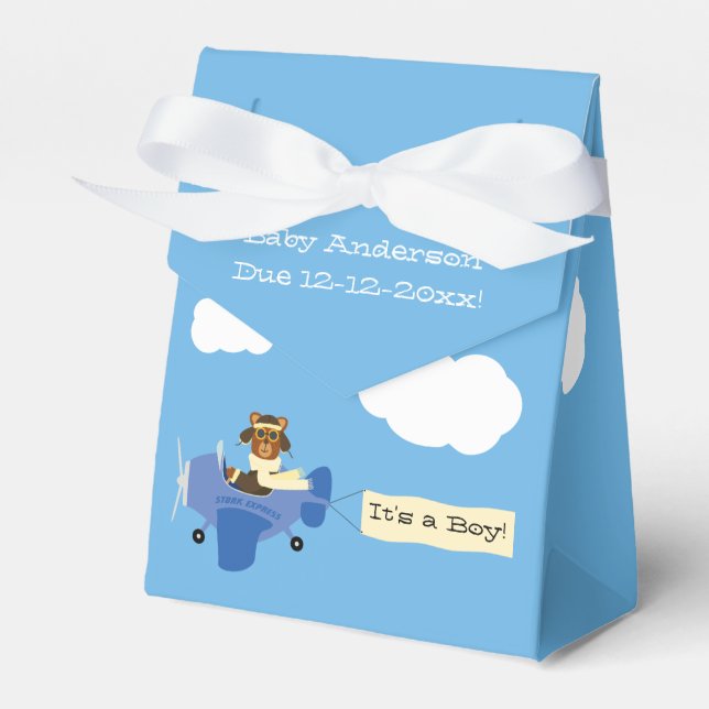 Ballotins Joli Baby shower pilote d'ours en peluche Vintage (Verso)