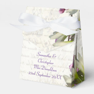 Ballotins Joli blanc mauve fleurs florales mariage