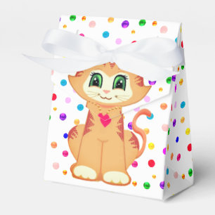 Ballotins Joli chat roux tabby & confettis Merci