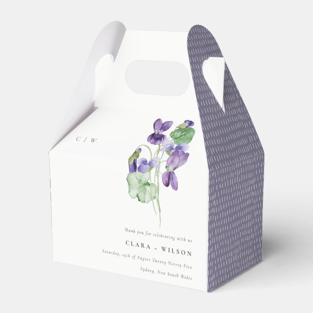 Ballotins Joli Chic Monogram Violet Floral Bunal Mariage (Verso)