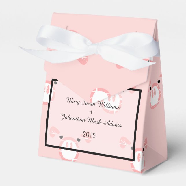 Ballotins Joli Cochon rose Visage Mariage Motif (Verso)