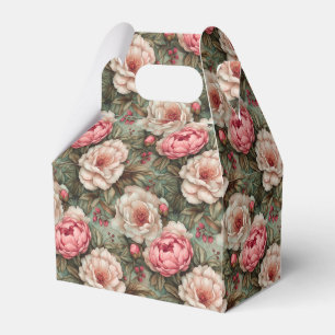 Ballotins Joli Floral Élégant Vintage Blanc et Rose