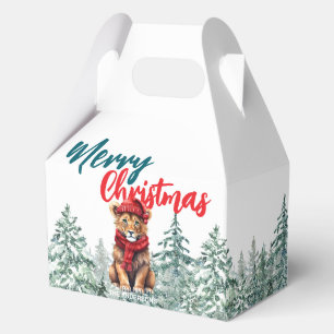 Ballotins Joli lion Père Noël zoo sauvage Joyeux Noël
