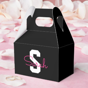 Ballotins Joli nom et monogramme Noir blanc et rose