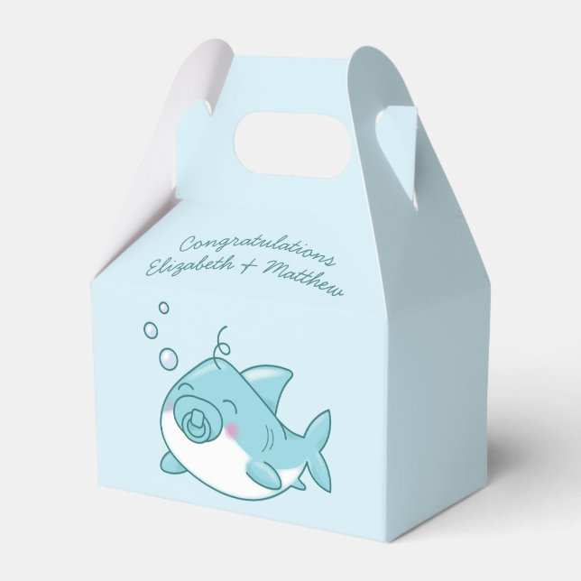 Ballotins Joli requin Baby shower Kawaii Blue Boy (Verso)