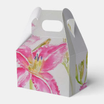 Joli rose Lily Mariage Ballotin de gâteau