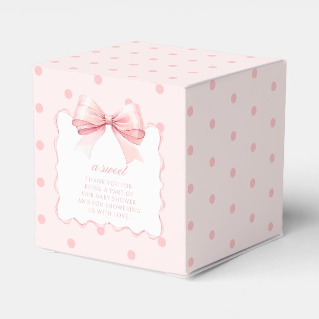 Ballotins Joli ruban à arc rose doux bébé fille douche (Arrière)