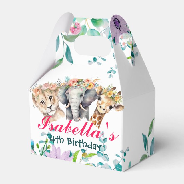 Ballotins Joli zoo floral jungle Animaux Anniversaire Bienve (Verso)
