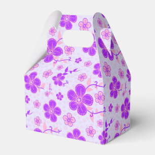 Ballotins Jolie impression florale violet et rose sur Lavend