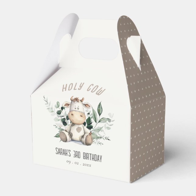 Ballotins Jolie Vache Foliage Pastel Anniversaire de enfant  (Verso)