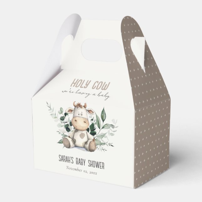 Ballotins Jolie Vache Foliage Pastel Baby shower Neutre (Verso)
