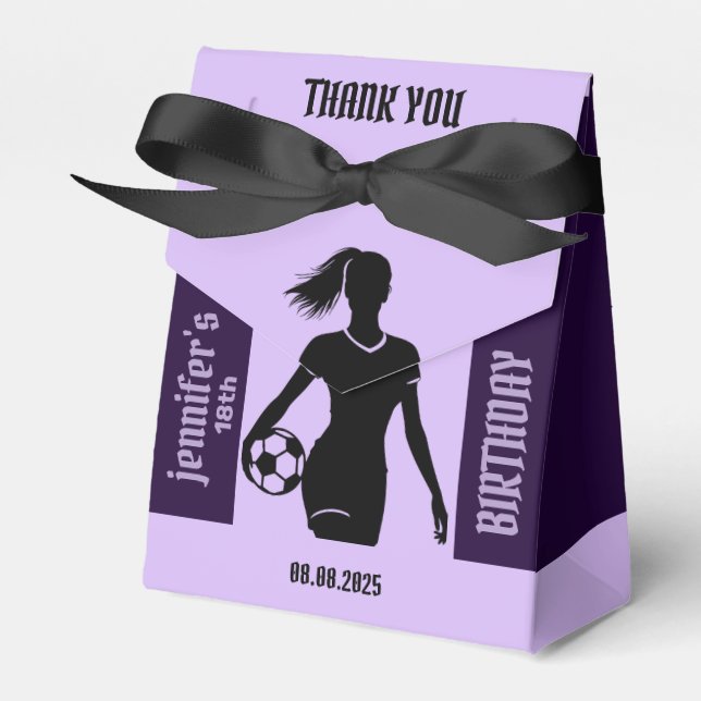 Ballotins Joueuse de football, fille de football Anniversair (Verso)