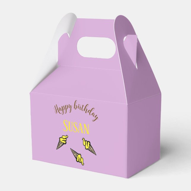 Ballotins Joyeuse crème glacée jaune d'anniversaire sur viol (Verso)