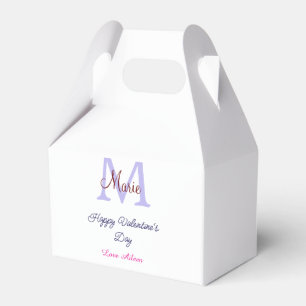 Ballotins Joyeuse Saint-Valentin pastel violet monogramme ro