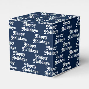 Ballotins "Joyeuses fêtes" bleu marine blanc Vacances Cadeau