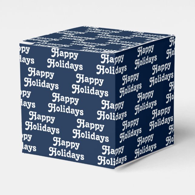 Ballotins "Joyeuses fêtes" bleu marine blanc Vacances Cadeau (Verso)