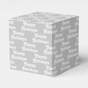 Ballotins "Joyeuses fêtes" gris blanc cadeau de vacances