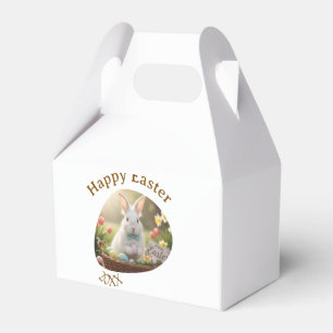 Ballotins Joyeuses Pâques lapin blanc année photo nom de fam