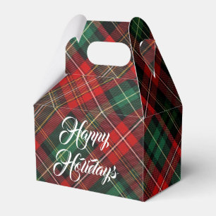 Ballotins Joyeuses vacances Rouge et vert Tartan Plaid