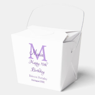 Ballotins Joyeux 16e anniversaire violet ajouter nom monogra