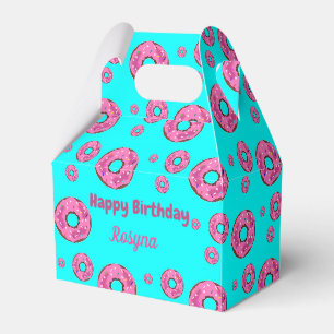 Ballotins Joyeux anniversaire crème rose beignets bleu