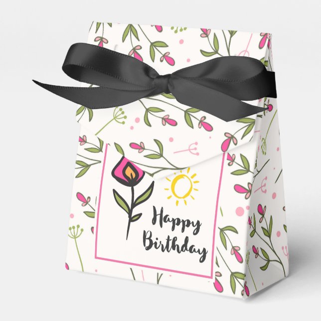 Ballotins Joyeux anniversaire - Joli Fleurs sauvages et sole (Verso)