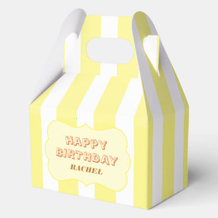 Ballotins Joyeux Anniversaire Personnalisé Rayure Jaune 