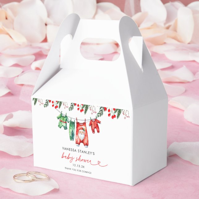 Ballotins Joyeux Baby shower de Noël Floral Père Noël (Mariage)