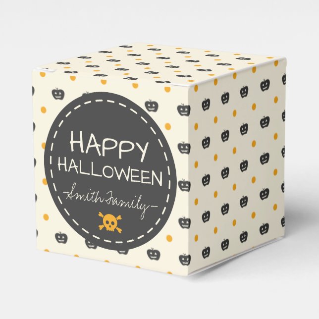 Ballotins Joyeux Halloween. Jack-o'-lantern White Pois (Verso)