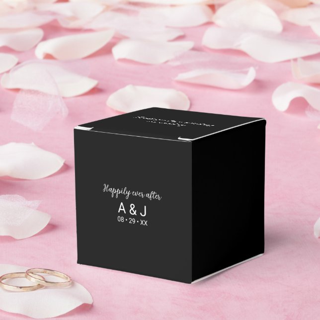 Ballotins Joyeux Jour après le Monogramme noir et blanc (Mariage)