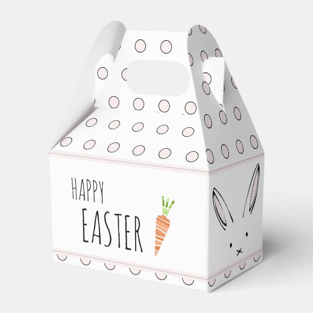 Ballotins Joyeux lapin de Pâques Carotte Polka Pot Favoriser (Verso)